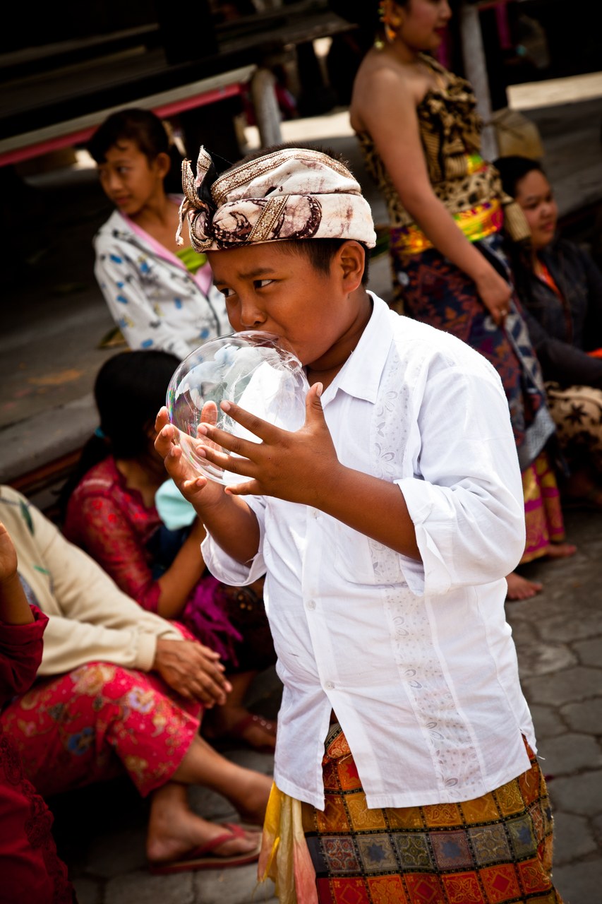 Young Balinese in traditional costume